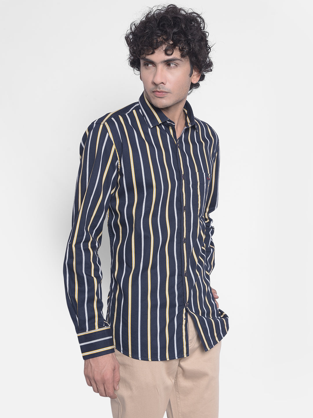 Yellow Stripes Shirt-Men Shirts-Crimsoune Club