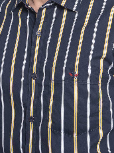 Yellow Stripes Shirt-Men Shirts-Crimsoune Club