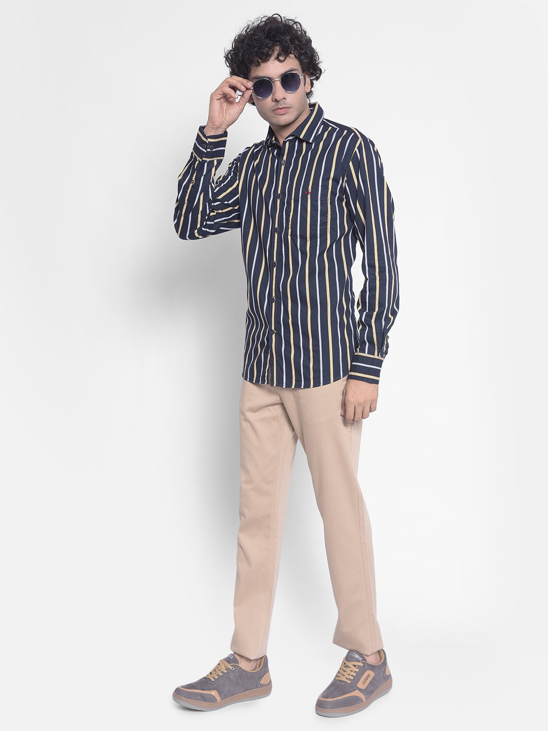 Yellow Stripes Shirt-Men Shirts-Crimsoune Club