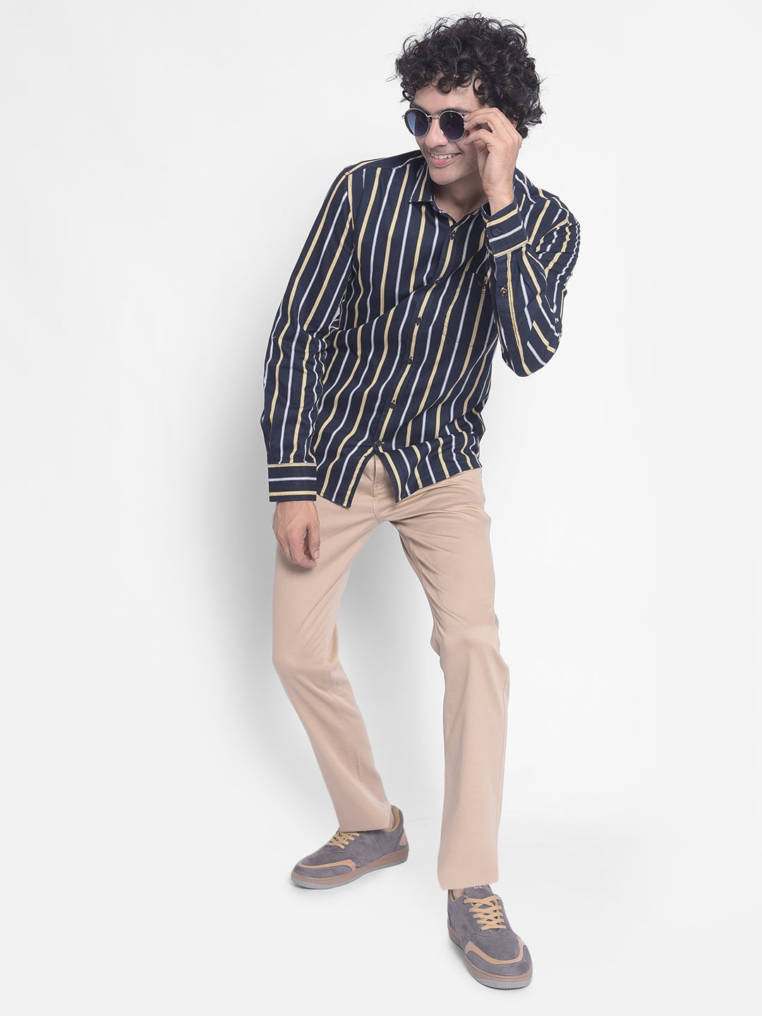 Yellow Stripes Shirt-Men Shirts-Crimsoune Club