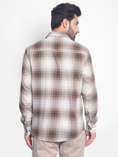 Brown Checked Shirt-Men Shirts-Crimsoune Club