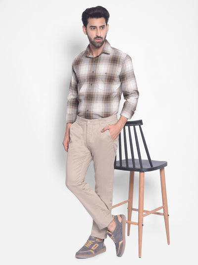 Brown Checked Shirt-Men Shirts-Crimsoune Club