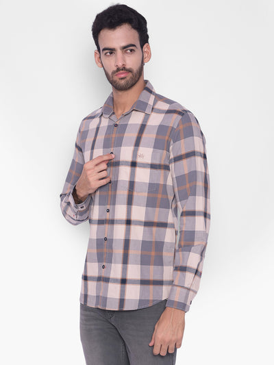 Grey Checked Shirt-Mens Shirts-Crimsoune Club