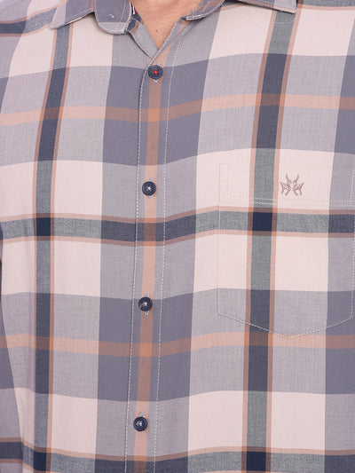 Grey Checked Shirt-Mens Shirts-Crimsoune Club