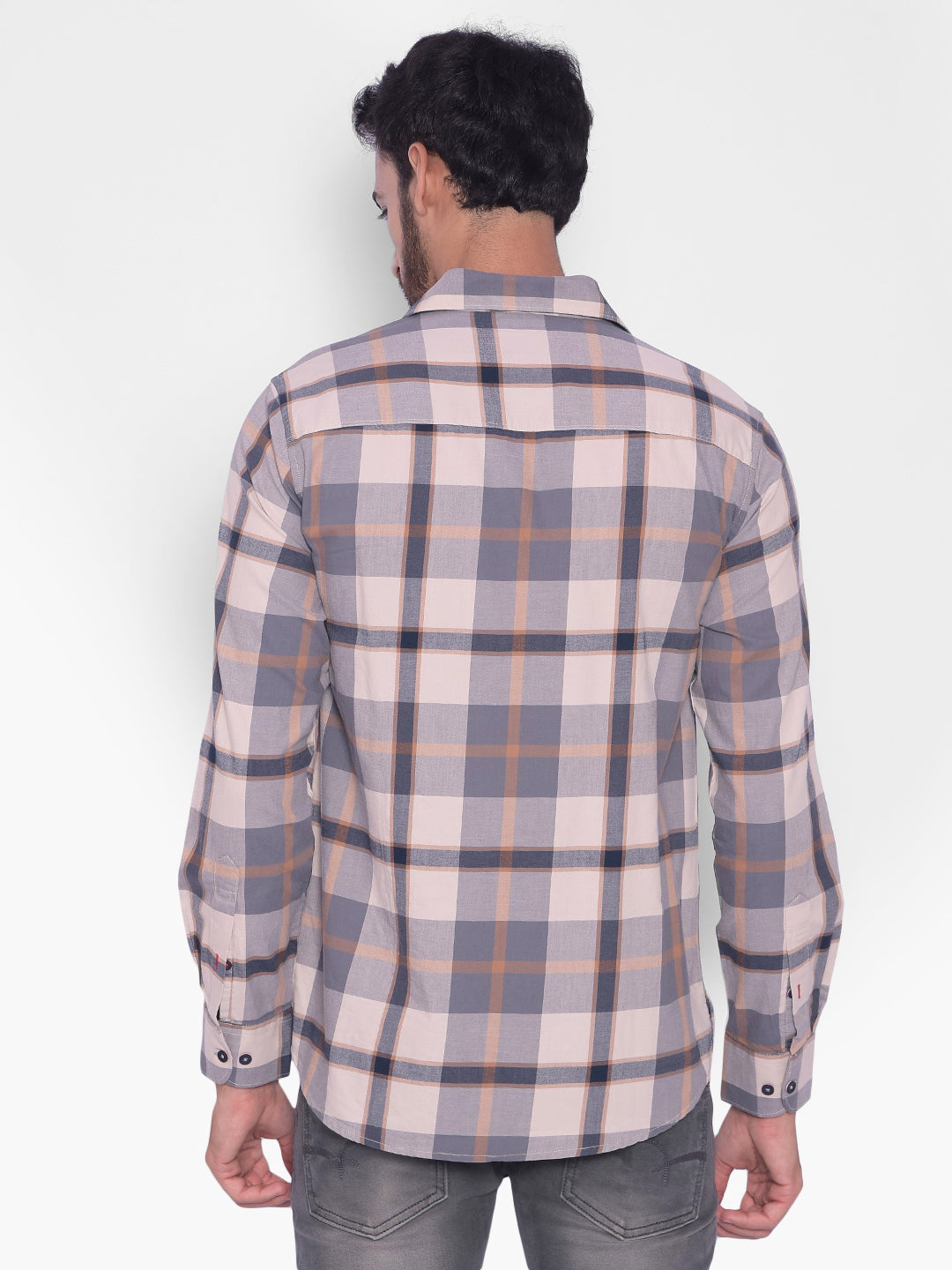 Grey Checked Shirt-Mens Shirts-Crimsoune Club