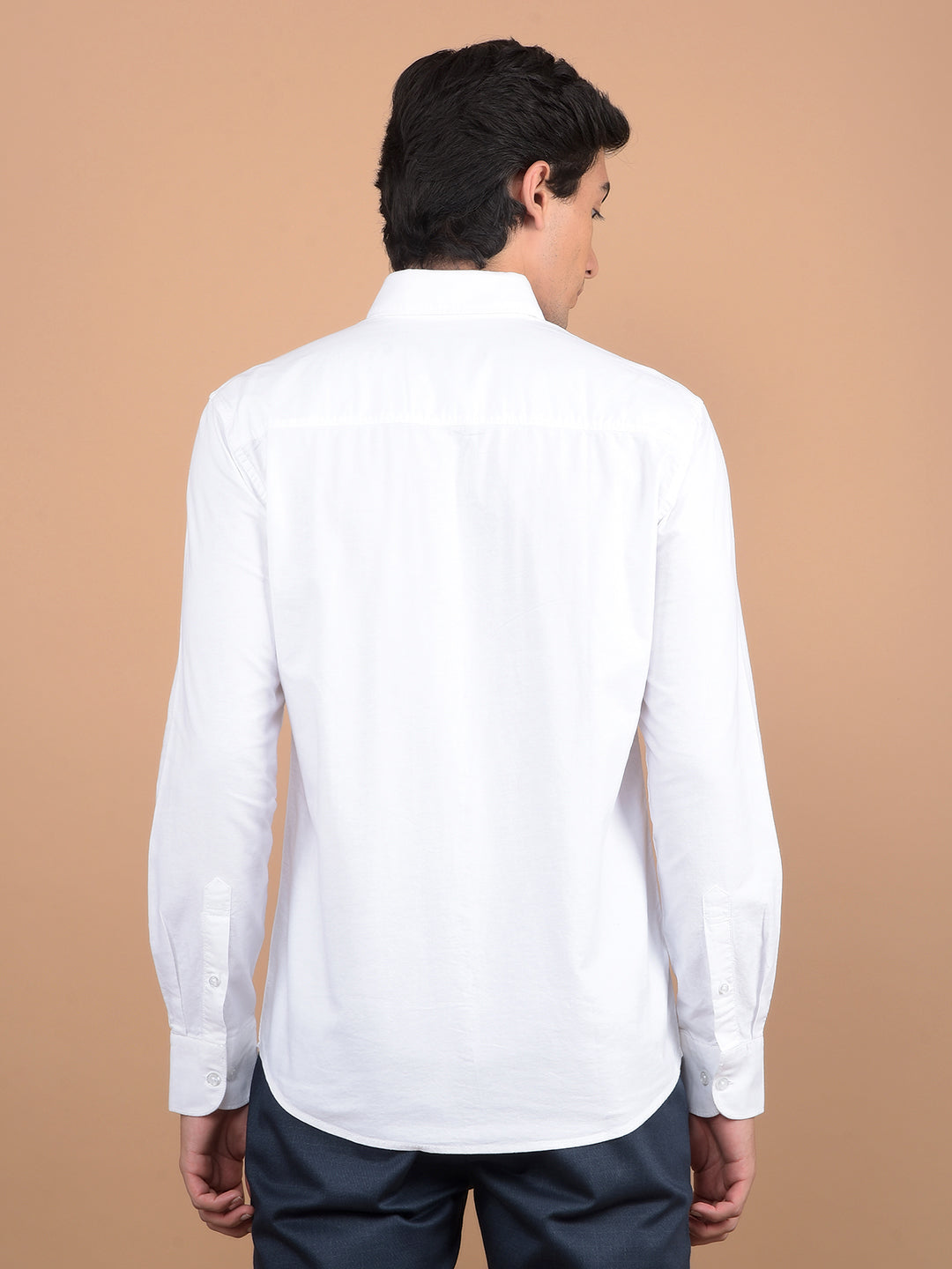 White 100% Cotton Shirt-Men Shirts-Crimsoune Club