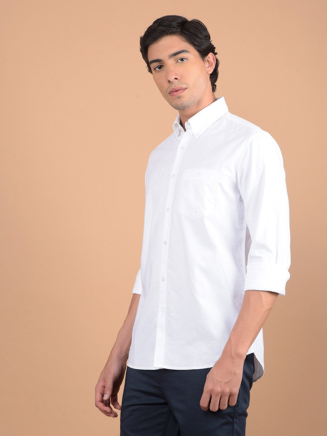 White 100% Cotton Shirt-Men Shirts-Crimsoune Club