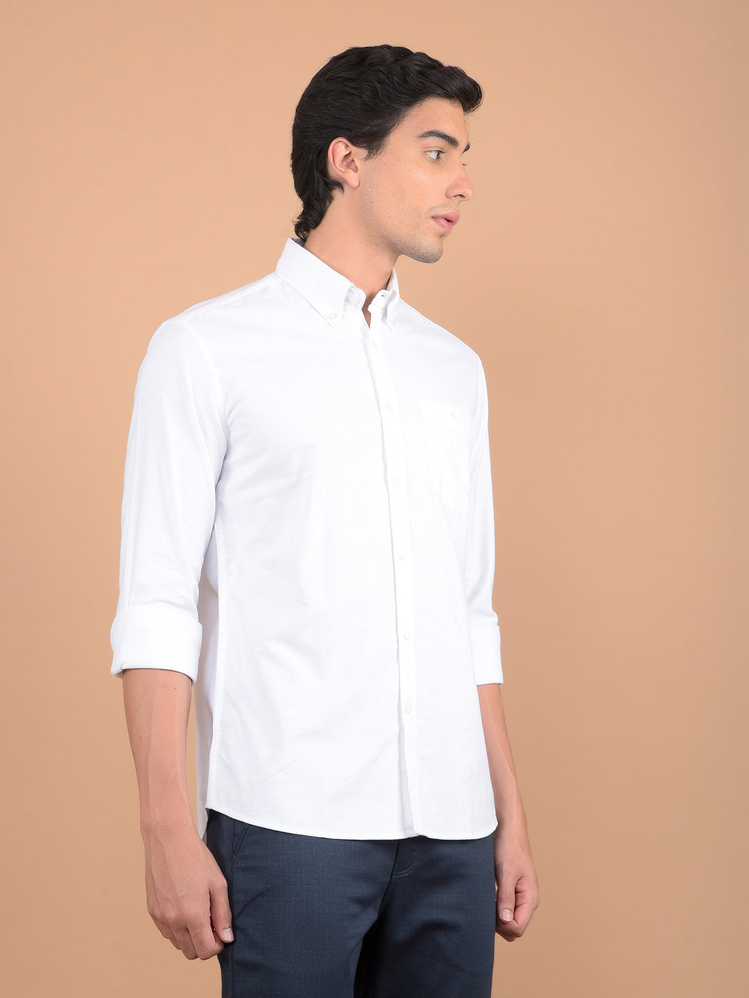 White 100% Cotton Shirt-Men Shirts-Crimsoune Club