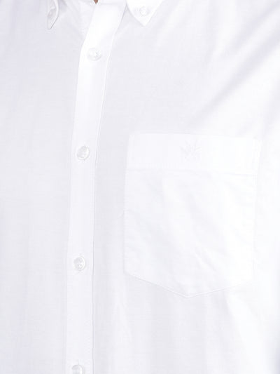 White 100% Cotton Shirt-Men Shirts-Crimsoune Club