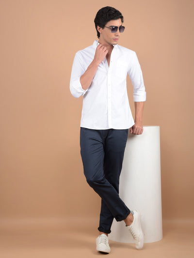 White 100% Cotton Shirt-Men Shirts-Crimsoune Club