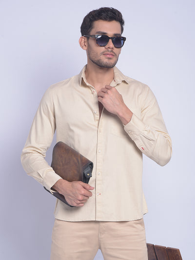 Beige Shirt-Men Shirts-Crimsoune Club