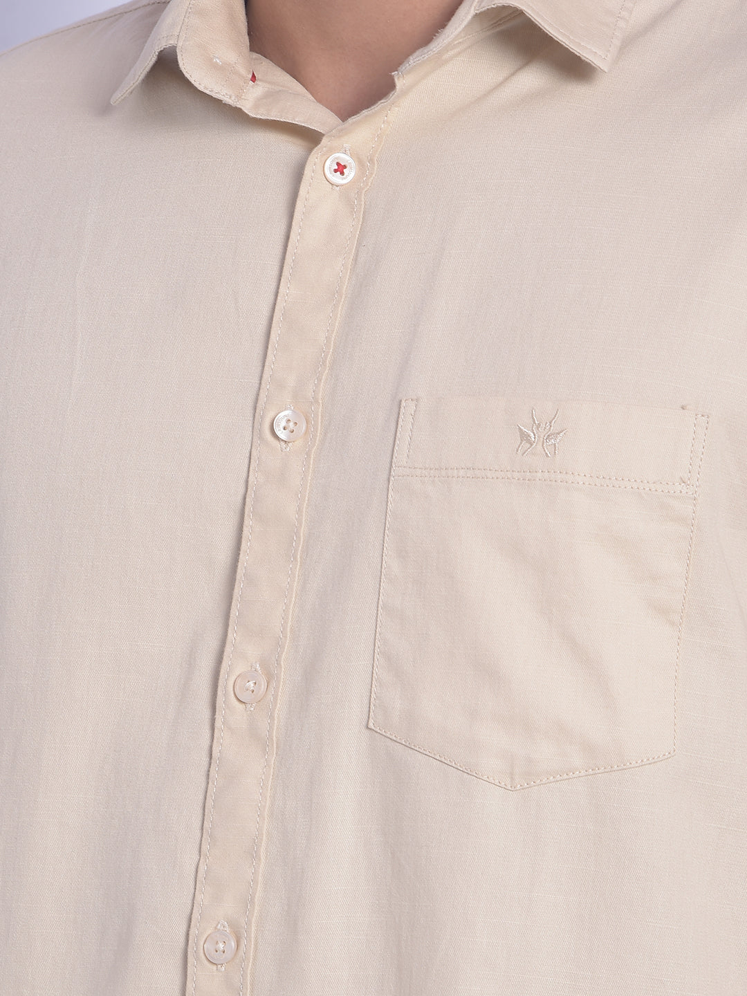 Beige Shirt-Men Shirts-Crimsoune Club