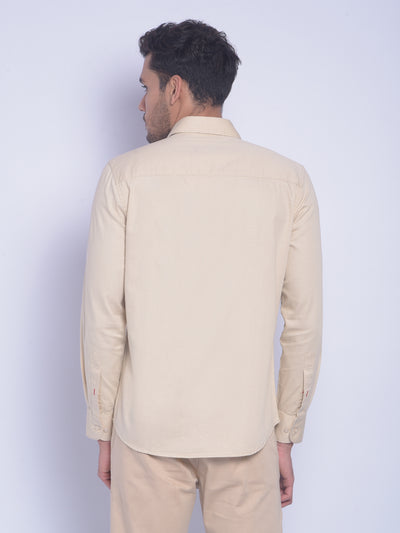 Beige Shirt-Men Shirts-Crimsoune Club