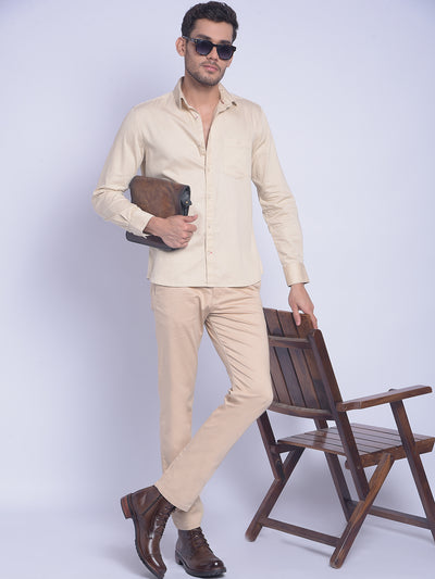 Beige Shirt-Men Shirts-Crimsoune Club