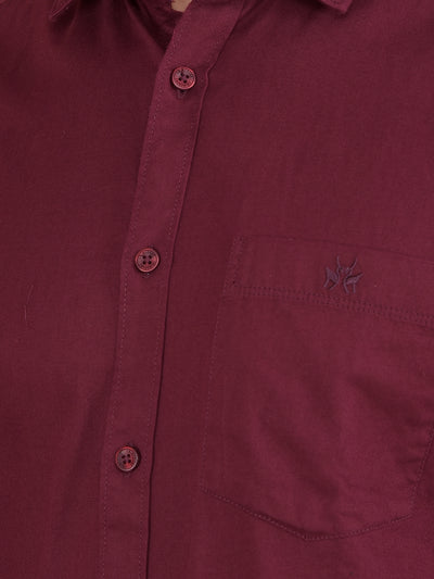 Maroon 100% Cotton Shirt-Men Shirts-Crimsoune Club