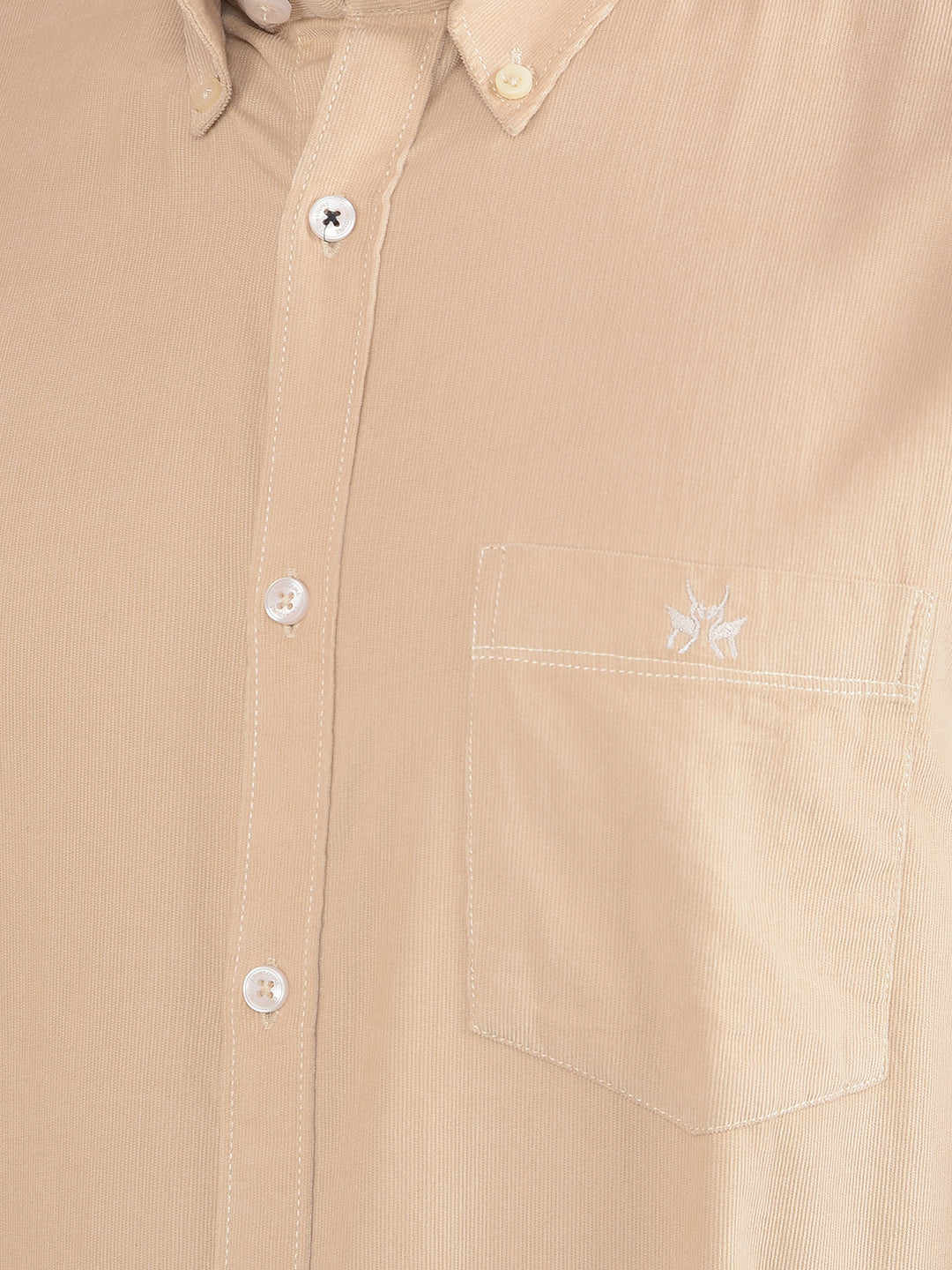 Beige Corduroy Shirt-Men Shirts-Crimsoune Club