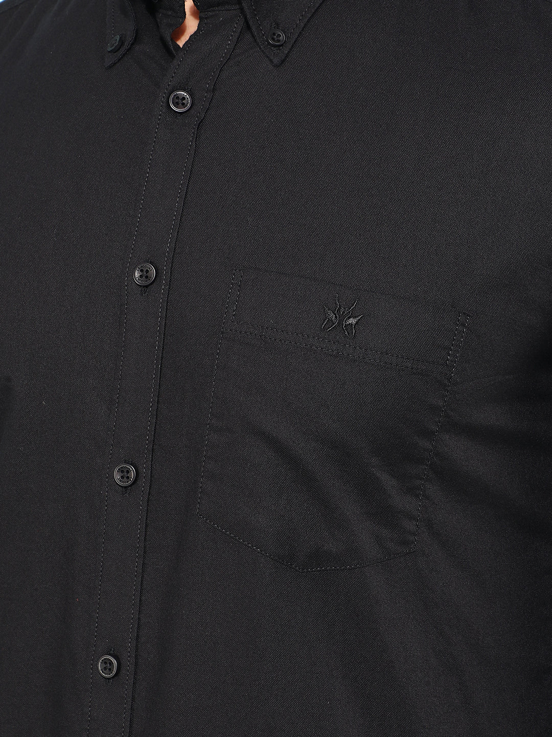 Black 100% Cotton Shirt-Men Shirts-Crimsoune Club