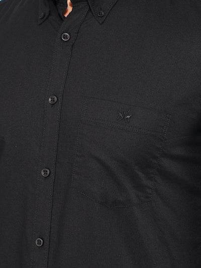 Black 100% Cotton Shirt-Men Shirts-Crimsoune Club