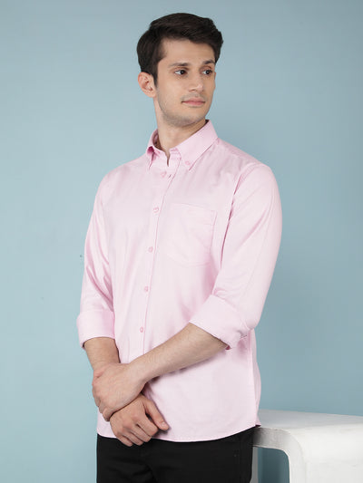 Pink 100% Cotton Shirt-Men Shirts-Crimsoune Club