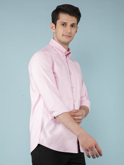 Pink 100% Cotton Shirt-Men Shirts-Crimsoune Club