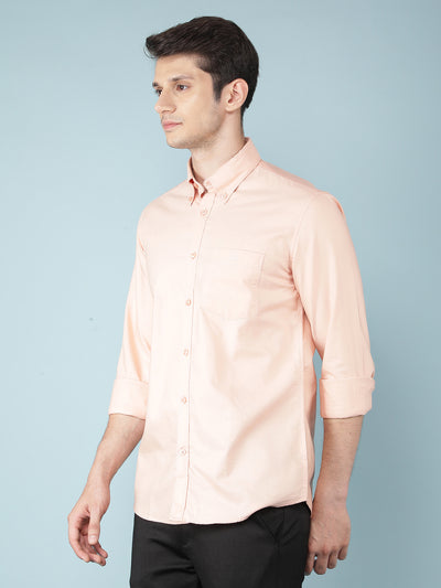 Orange 100% Cotton Shirt-Men Shirts-Crimsoune Club