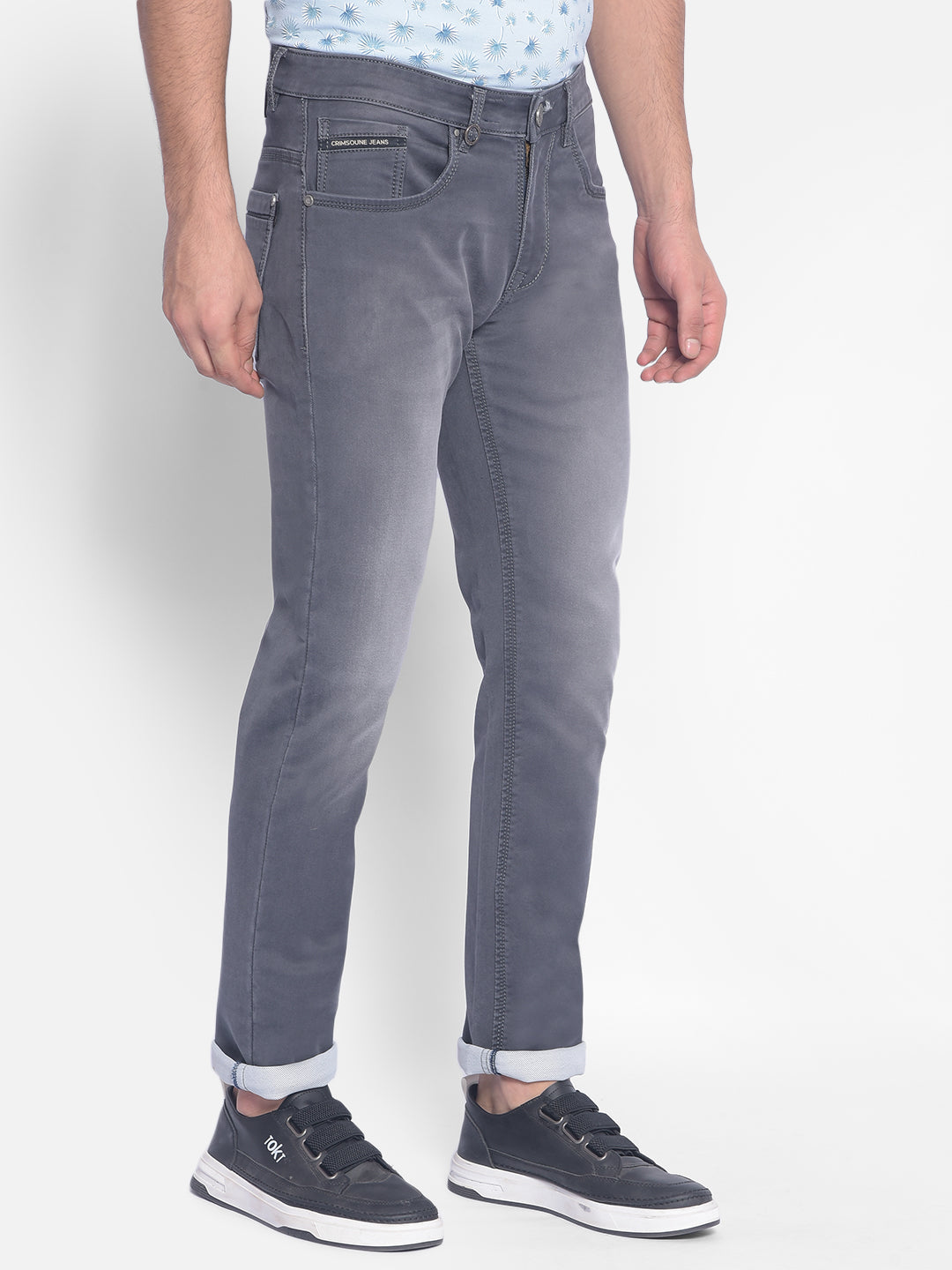 Grey Jeans-Men Jeans-Crimsoune Club