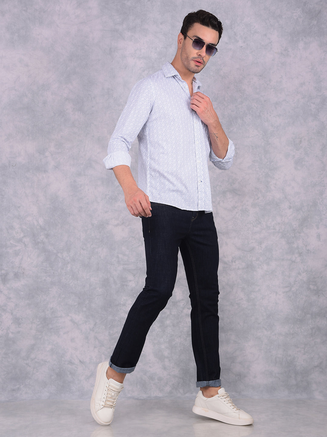 Navy Blue Straight Jeans-Men Jeans-Crimsoune Club