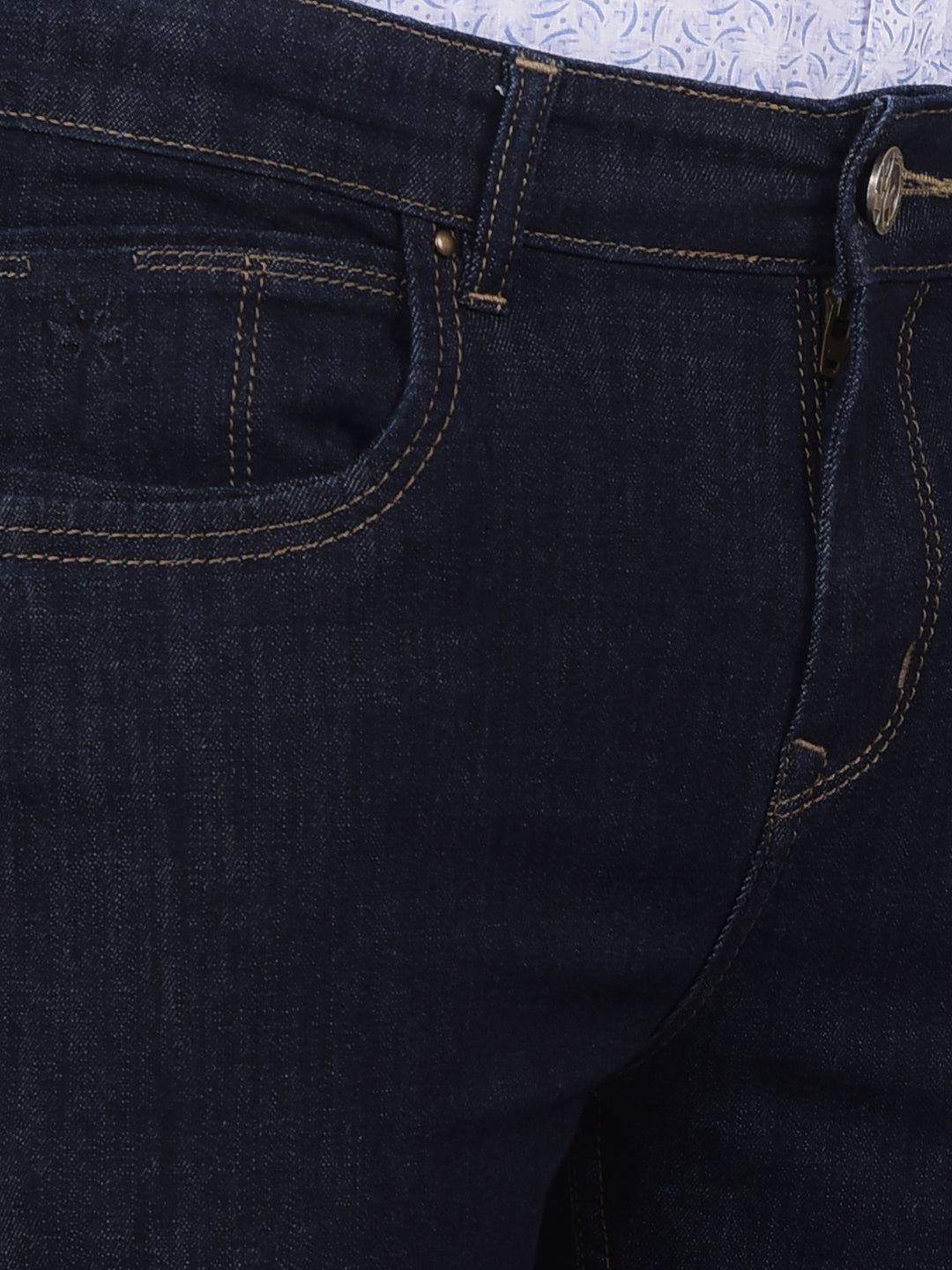 Navy Blue Straight Jeans-Men Jeans-Crimsoune Club