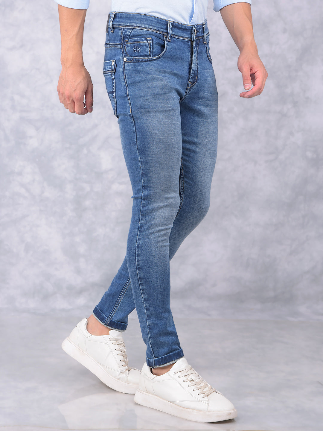 Blue Skinny Jeans-Men Jeans-Crimsoune Club