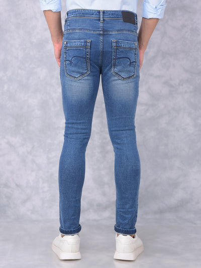 Blue Skinny Jeans-Men Jeans-Crimsoune Club