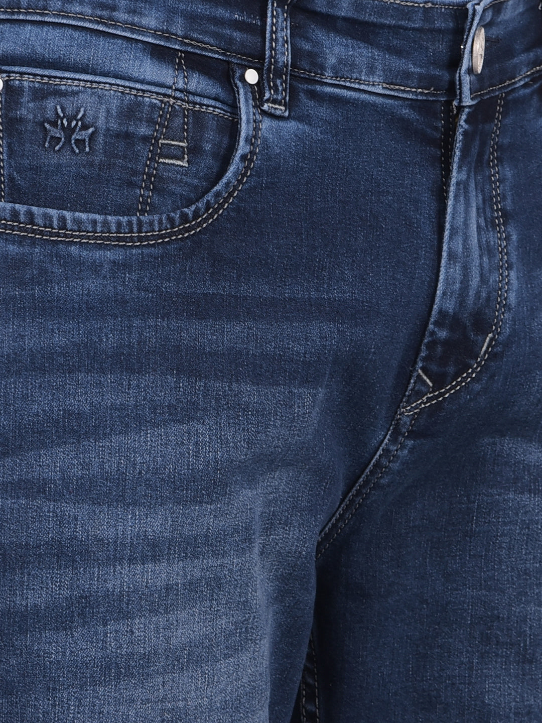 Blue Loose Fit Jeans-Men Jeans-Crimsoune Club