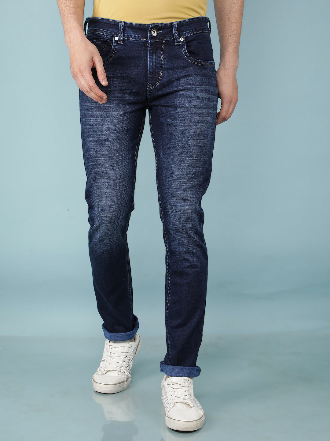 Navy Blue Jeans-Men Jeans-Crimsoune Club