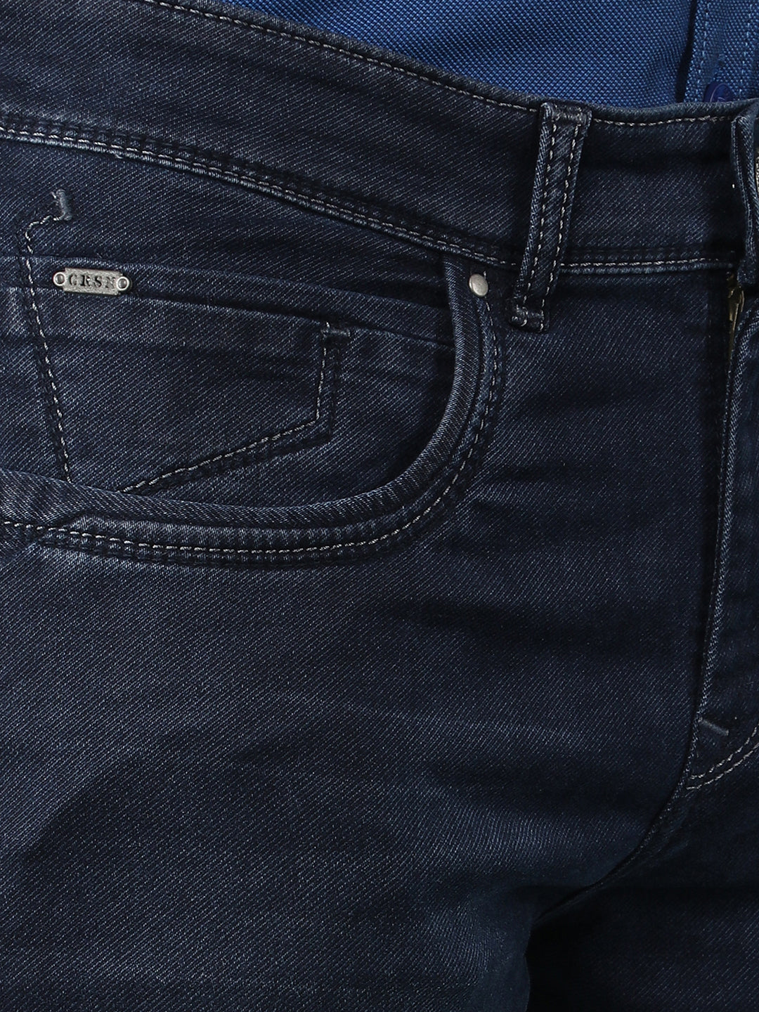 Navy Blue Straight Jeans-Men Jeans-Crimsoune Club