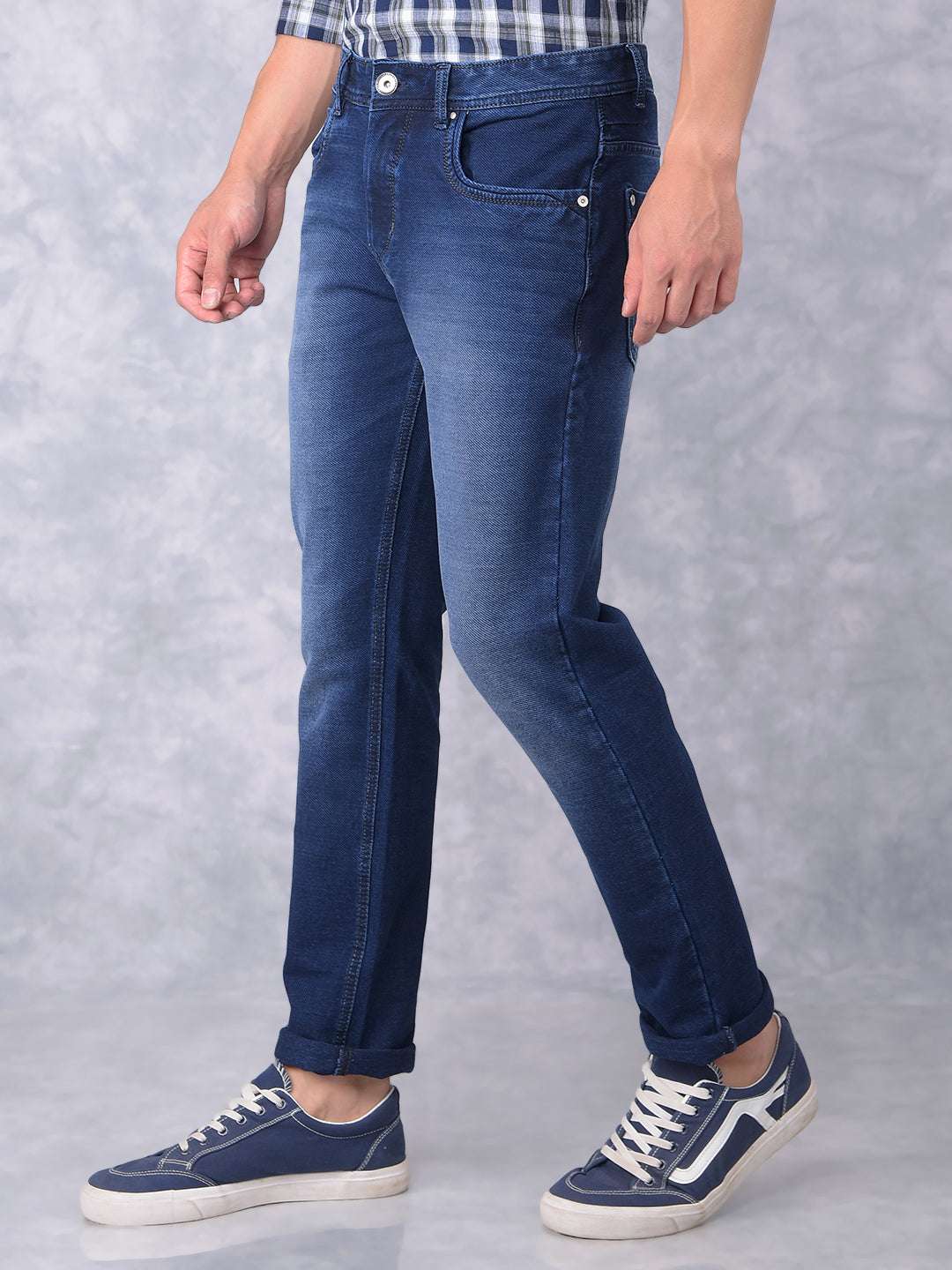 Navy Blue Jeans-Men Jeans-Crimsoune Club