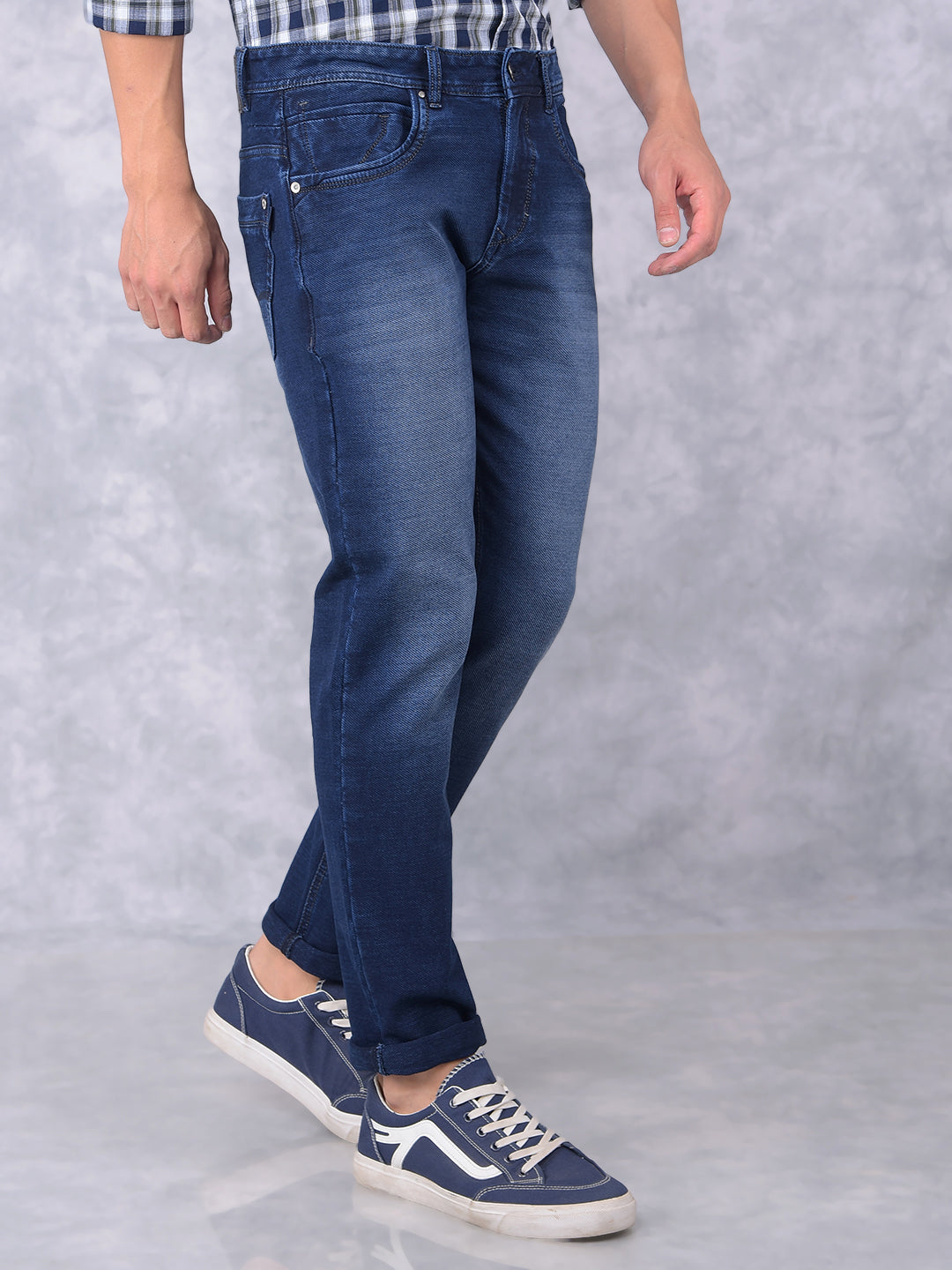 Navy Blue Jeans-Men Jeans-Crimsoune Club