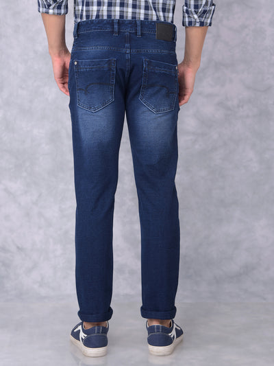 Navy Blue Jeans-Men Jeans-Crimsoune Club