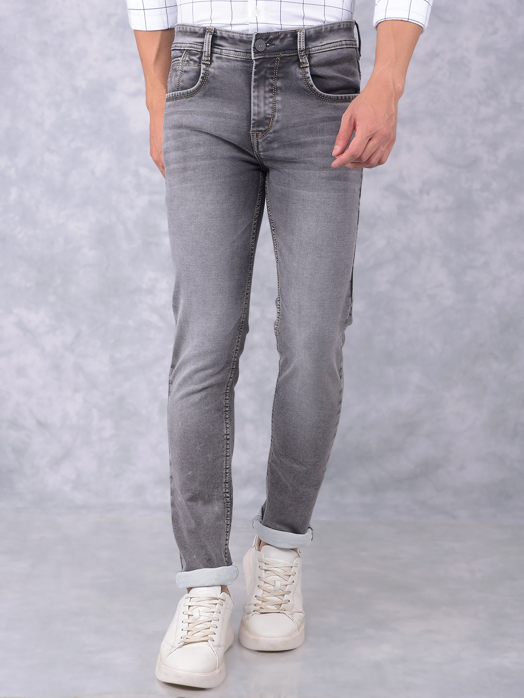 Grey Jeans-Men Jeans-Crimsoune Club