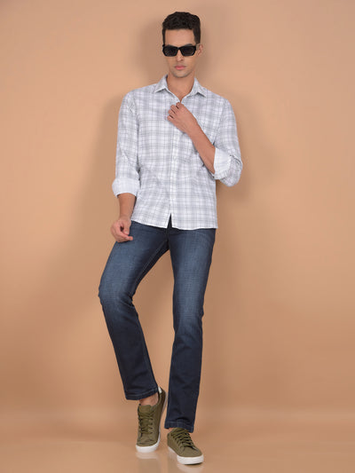 Navy Blue Straight Jeans-Men Jeans-Crimsoune Club