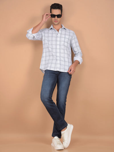 Navy Blue Straight Jeans-Men Jeans-Crimsoune Club