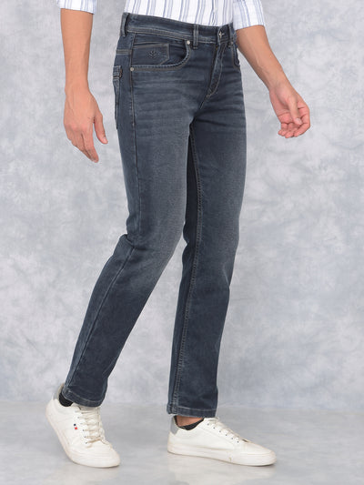 Grey Straight Jeans-Men Jeans-Crimsoune Club