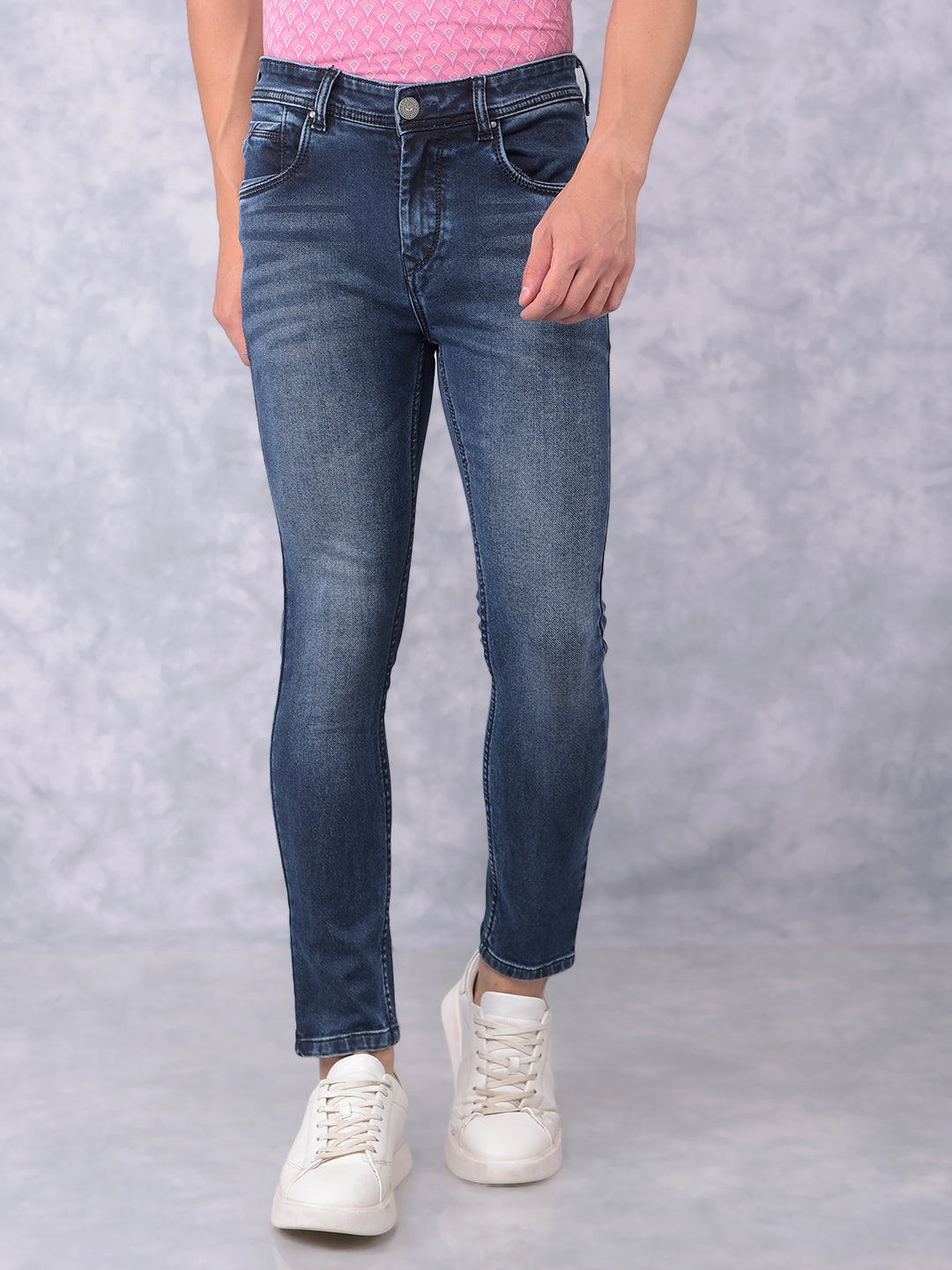 Blue Skinny Jeans-Men Jeans-Crimsoune Club