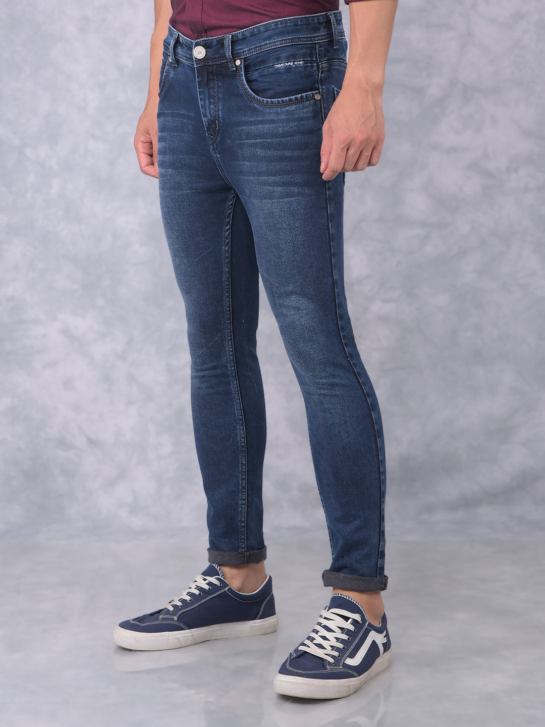 Blue Skinny Jeans-Men Jeans-Crimsoune Club