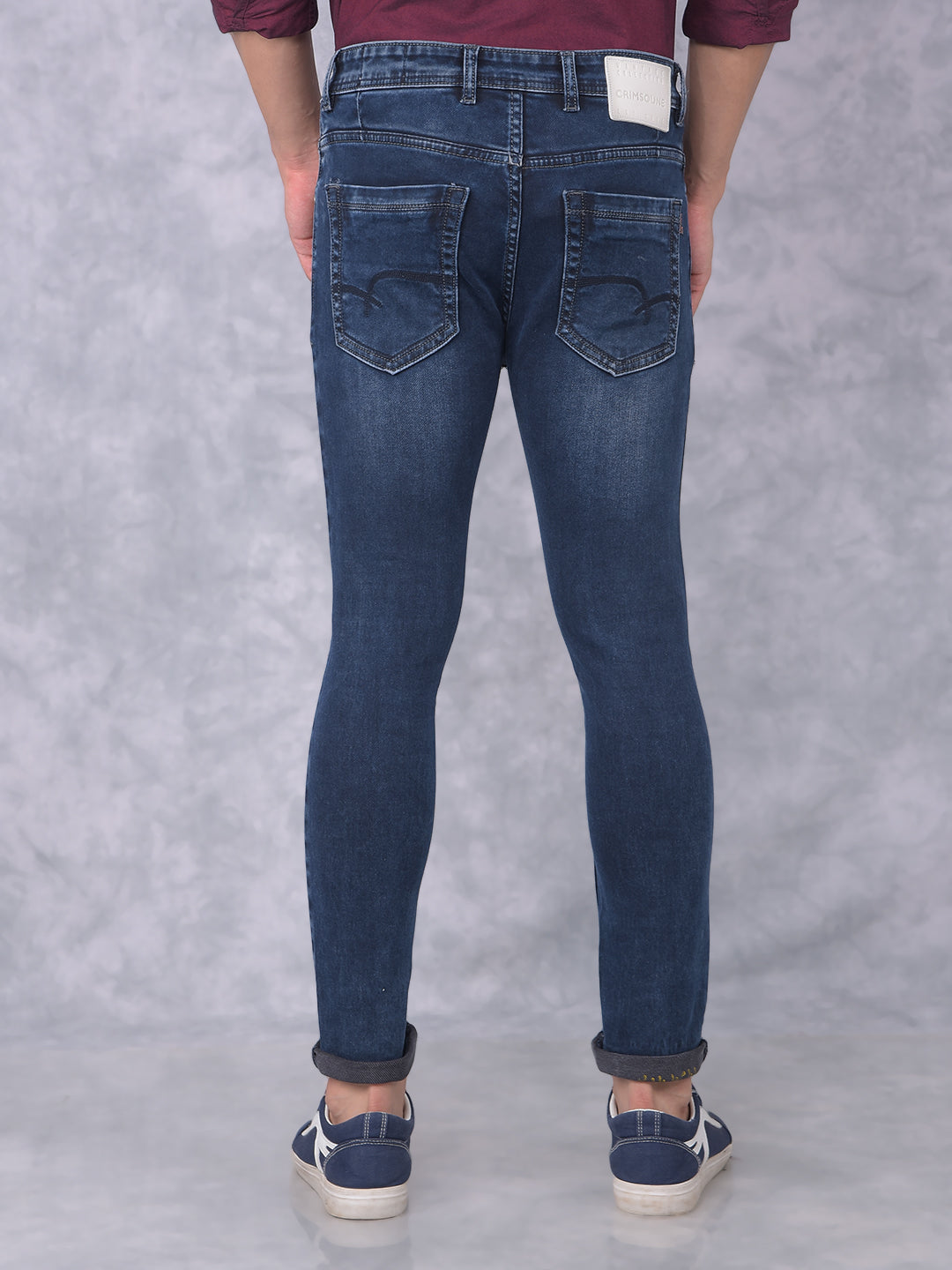 Blue Skinny Jeans-Men Jeans-Crimsoune Club