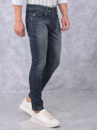 Blue Skinny Jeans-Men Jeans-Crimsoune Club