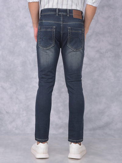 Blue Skinny Jeans-Men Jeans-Crimsoune Club