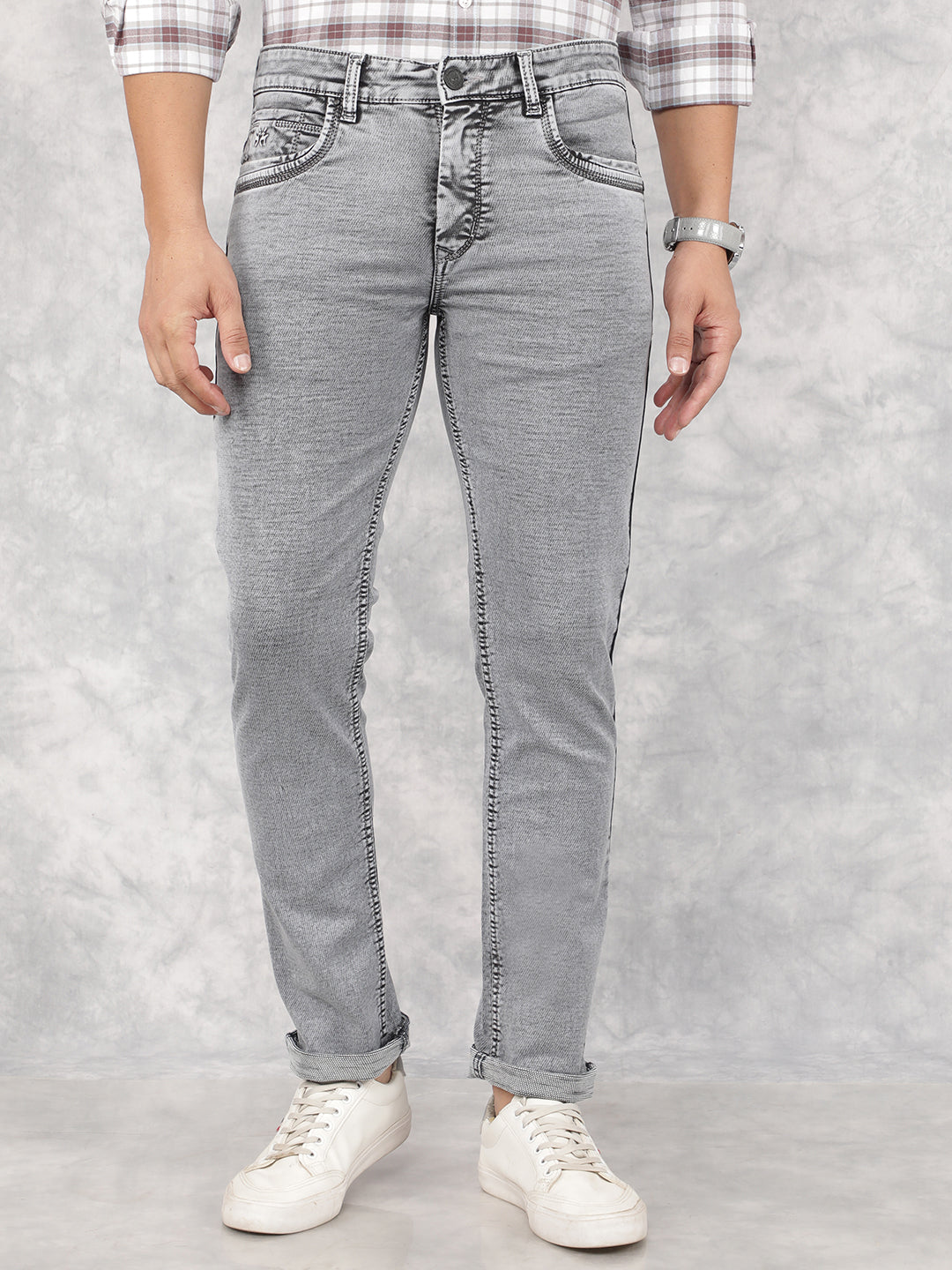 Grey Jeans-Men Jeans-Crimsoune Club