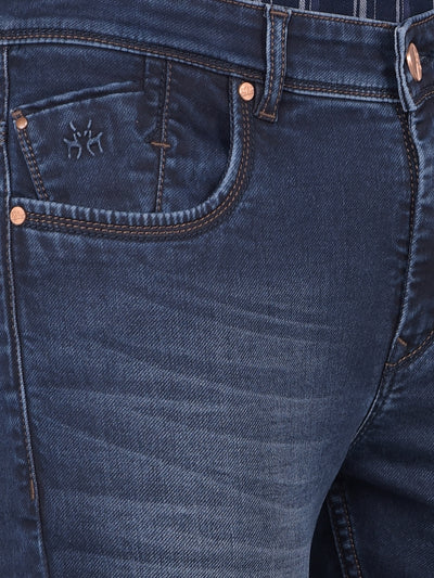 Navy Blue Skinny Jeans-Men Jeans-Crimsoune Club