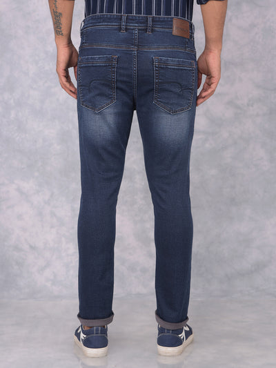 Navy Blue Skinny Jeans-Men Jeans-Crimsoune Club