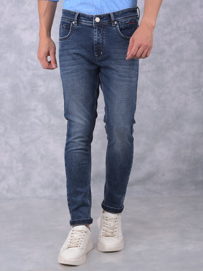 Blue Skinny Jeans-Men Jeans-Crimsoune Club