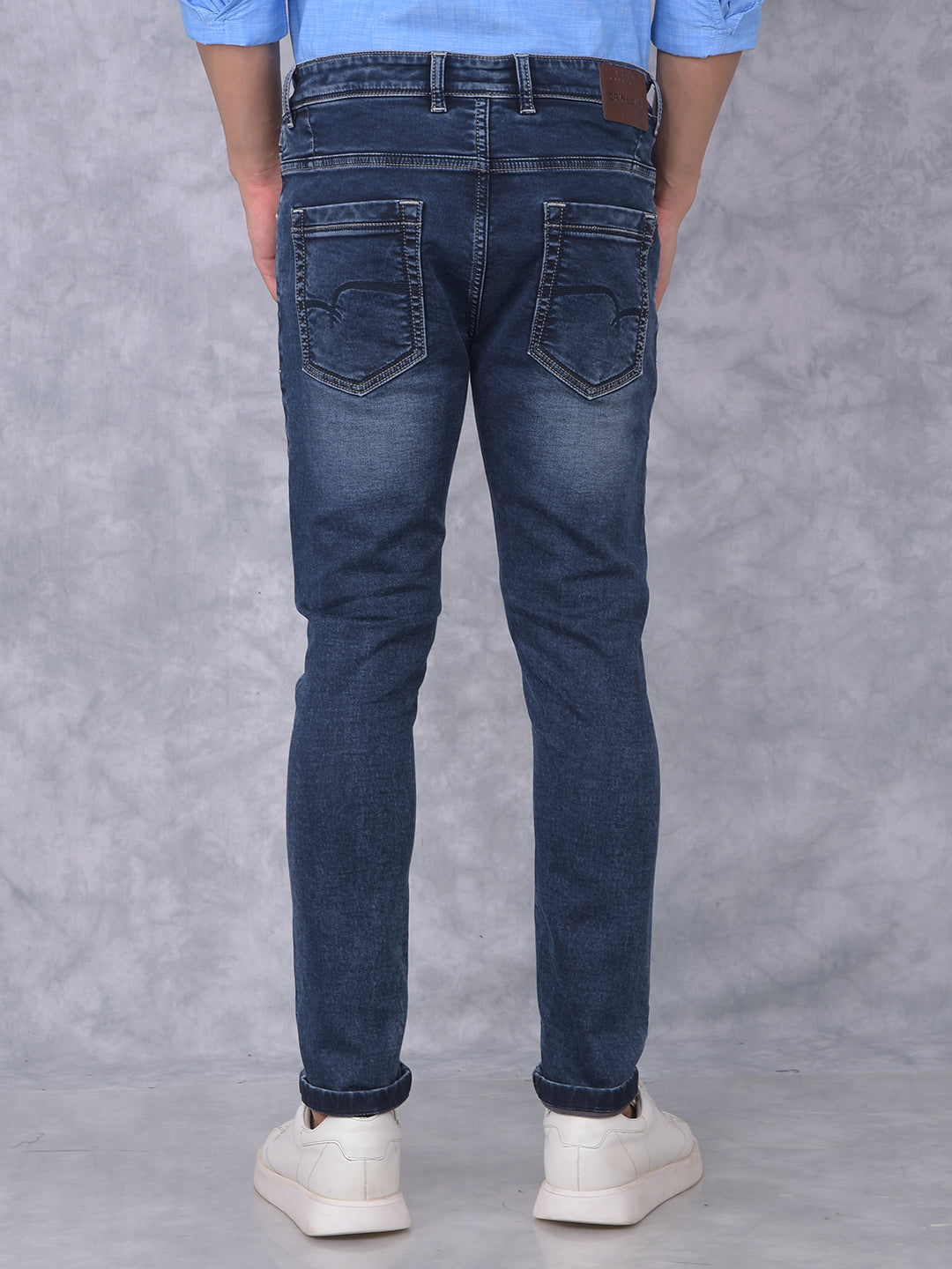 Blue Skinny Jeans-Men Jeans-Crimsoune Club